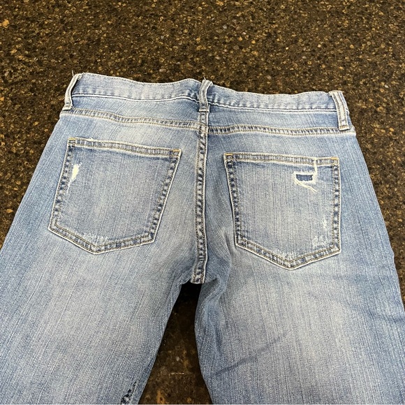 Banana Republic Light Blue Straight Cropped Distressed Womens Denim Jeans Pants - Picture 6 of 13